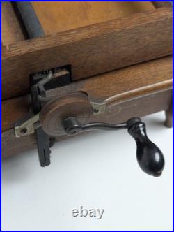Title Antique Wood Tabletop Hand Crank Roller Organ Organette No Cobs As Is
