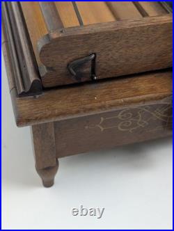 Title Antique Wood Tabletop Hand Crank Roller Organ Organette No Cobs As Is