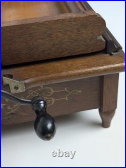 Title Antique Wood Tabletop Hand Crank Roller Organ Organette No Cobs As Is