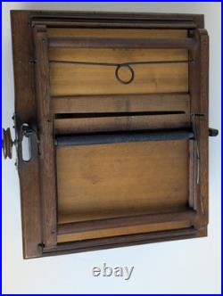 Title Antique Wood Tabletop Hand Crank Roller Organ Organette No Cobs As Is