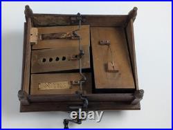 Title Antique Wood Tabletop Hand Crank Roller Organ Organette No Cobs As Is
