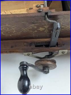 Title Antique Wood Tabletop Hand Crank Roller Organ Organette No Cobs As Is