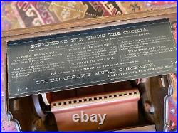 Tournaphone Cecilia Organette Hand Crank Paper Roll Music Box Antique