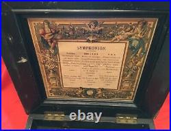 Unrestored original 10 5/8 Dbl comb Symphonion Disc music box