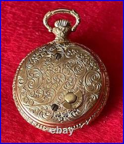 VINTAGE ANTIQUE MID CENTURY REUGE SWISS MUSIC BOX PENDANT Pocket Watch Style