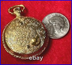 VINTAGE ANTIQUE MID CENTURY REUGE SWISS MUSIC BOX PENDANT Pocket Watch Style