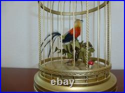 VINTAGE CLOCKWORK WIND UP SINGING BIRD CAGE MUSICAL AUTOMATON (Watch The Video)