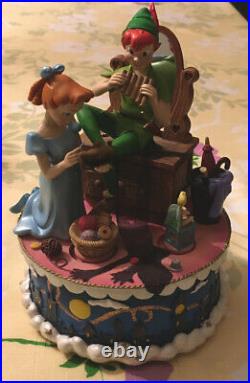 VINTAGE Disney Peter Pan Wendy Tinkerbell You Can Fly Rotating Music Box RARE