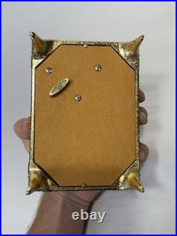 VINTAGE ENAMEL BUTTERFLY AUTOMATON MUSIC BOX JEWELRY BOX Working Tested