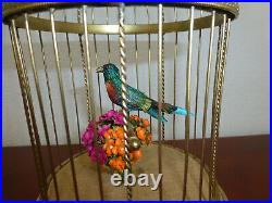 VINTAGE FRENCH BONTEMS SINGING BIRD CAGE BIRD MECHANICAL AUTOMATON (Watch Video)