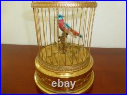 VINTAGE FRENCH BONTEMS SINGING BIRD CAGE BIRD MECHANICAL AUTOMATON (Watch Video)