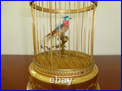 VINTAGE FRENCH BONTEMS SINGING BIRD CAGE BIRD MECHANICAL AUTOMATON (Watch Video)