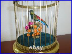 VINTAGE FRENCH BONTEMS SINGING BIRD CAGE BIRD MECHANICAL AUTOMATON (Watch Video)
