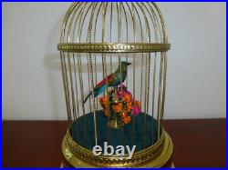 VINTAGE FRENCH BONTEMS SINGING BIRD CAGE BIRD MECHANICAL AUTOMATON (Watch Video)
