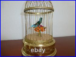 VINTAGE FRENCH BONTEMS SINGING BIRD CAGE BIRD MECHANICAL AUTOMATON (Watch Video)