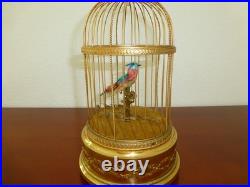 VINTAGE FRENCH BONTEMS SINGING BIRD CAGE BIRD MECHANICAL AUTOMATON (Watch Video)