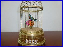 VINTAGE FRENCH BONTEMS SINGING BIRD CAGE BIRD MECHANICAL AUTOMATON (Watch Video)