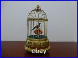 VINTAGE FRENCH BONTEMS SINGING BIRD CAGE BIRD MECHANICAL AUTOMATON (Watch Video)