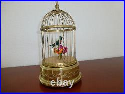 VINTAGE FRENCH BONTEMS SINGING BIRD CAGE BIRD MECHANICAL AUTOMATON (Watch Video)