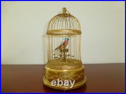 VINTAGE FRENCH BONTEMS SINGING BIRD CAGE BIRD MECHANICAL AUTOMATON (Watch Video)