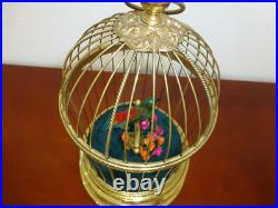 VINTAGE FRENCH BONTEMS SINGING BIRD CAGE BIRD MECHANICAL AUTOMATON (Watch Video)