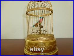 VINTAGE FRENCH BONTEMS SINGING BIRD CAGE BIRD MECHANICAL AUTOMATON (Watch Video)