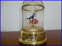 VINTAGE FRENCH BONTEMS SINGING BIRD CAGE BIRD MECHANICAL AUTOMATON (Watch Video)