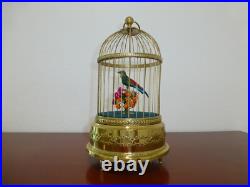 VINTAGE FRENCH BONTEMS SINGING BIRD CAGE BIRD MECHANICAL AUTOMATON (Watch Video)