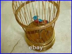 VINTAGE FRENCH BONTEMS SINGING BIRD CAGE BIRD MECHANICAL AUTOMATON (Watch Video)