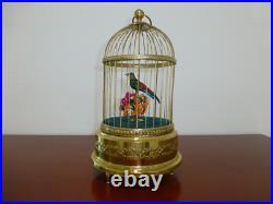 VINTAGE FRENCH BONTEMS SINGING BIRD CAGE BIRD MECHANICAL AUTOMATON (Watch Video)