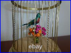 VINTAGE FRENCH BONTEMS SINGING BIRD CAGE BIRD MECHANICAL AUTOMATON (Watch Video)