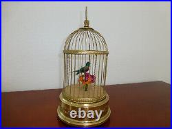 VINTAGE FRENCH BONTEMS SINGING BIRD CAGE BIRD MECHANICAL AUTOMATON (Watch Video)