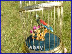 VINTAGE FRENCH BONTEMS SINGING BIRD CAGE BIRD MECHANICAL AUTOMATON (Watch Video)