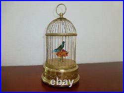 VINTAGE FRENCH BONTEMS SINGING BIRD CAGE BIRD MECHANICAL AUTOMATON (Watch Video)