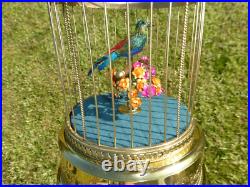 VINTAGE FRENCH BONTEMS SINGING BIRD CAGE BIRD MECHANICAL AUTOMATON (Watch Video)