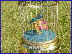 VINTAGE FRENCH BONTEMS SINGING BIRD CAGE BIRD MECHANICAL AUTOMATON (Watch Video)