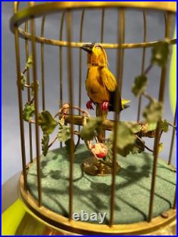VINTAGE GERMAN SINGING BIRD CAGE MUSIC BOX AUTOMATON (See Video) -GRIESBAUM