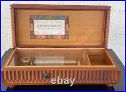 VINTAGE MCM Geometric Marquetry REUGE MUSIC BOX 72/3 Saint Croix RARE Works VINTAGE MCM Geometric Marquetry REUGE MUSIC BOX 72/3 Saint Croix RARE Works