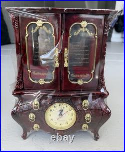 VINTAGE Musical Jewelry Cabinet Music Box Ballerina Clock NEW