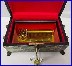 VINTAGE Reuge Sainte Croix CH 4 / 50 Music Box Switzerland Romance Scenes Mozart