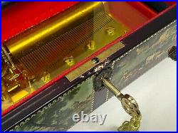 VINTAGE Reuge Sainte Croix CH 4 / 50 Music Box Switzerland Romance Scenes Mozart