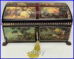 VINTAGE Reuge Sainte Croix CH 4 / 50 Music Box Switzerland Romance Scenes Mozart