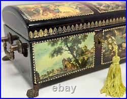 VINTAGE Reuge Sainte Croix CH 4 / 50 Music Box Switzerland Romance Scenes Mozart