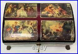 VINTAGE Reuge Sainte Croix CH 4 / 50 Music Box Switzerland Romance Scenes Mozart