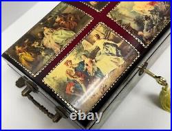 VINTAGE Reuge Sainte Croix CH 4 / 50 Music Box Switzerland Romance Scenes Mozart