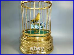 VINTAGE SINGING BIRD CAGE MUSIC BOX AUTOMATON RARE TO FIND MODEL (Watch Video)