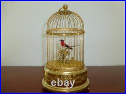 VINTAGE SWISS REUGE SINGING BIRD CAGE BIRD AUTOMATON MUSIC BOX (Watch The Video)