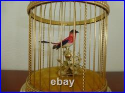 VINTAGE SWISS REUGE SINGING BIRD CAGE BIRD AUTOMATON MUSIC BOX (Watch The Video)