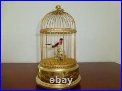 VINTAGE SWISS REUGE SINGING BIRD CAGE BIRD AUTOMATON MUSIC BOX (Watch The Video)