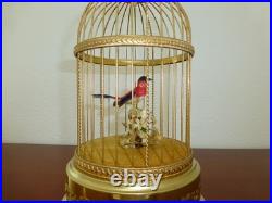 VINTAGE SWISS REUGE SINGING BIRD CAGE BIRD AUTOMATON MUSIC BOX (Watch The Video)